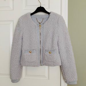 New Juicy Couture Gray Reversible Sherpa Jacket